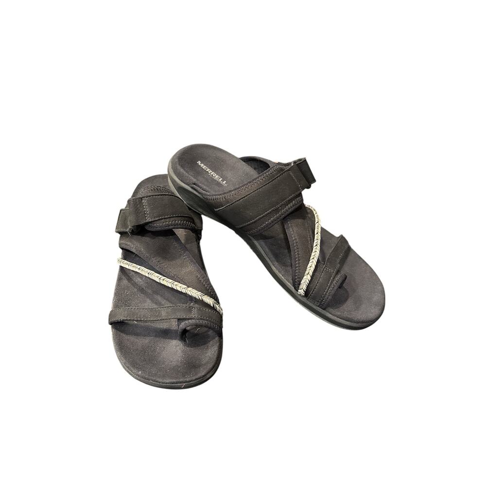Merrell floatmax Terran 4 post black thong sandals women’s size 9